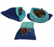 Marysa pelíšek 3v1 pro kočky modrá-tyrkysová - velikost XL