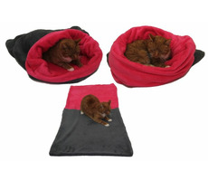 Marysa pelíšek 3v1 pro kočky šedá-tmavě růžová - velikost XL