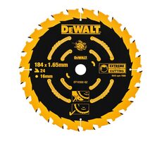 DeWalt DT10302 / Pilový kotouč pro kotoučové pily / Průměr 184x16 mm / Šířka řezu 1.65 mm / Počet zubů 24