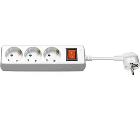 MicroConnect Prodlužovací šňůra 3 zásuvky 1.5m bílá / s vypínačem / Schuko