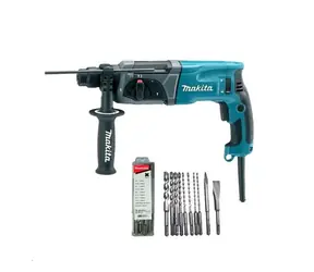 Makita HR2470X16 / Vrtací kladivo + sada vrtáků a sekáčů / 780W / SDS-plus / 1.100 ot-min / 4.500 úderů-min / 2.4 J