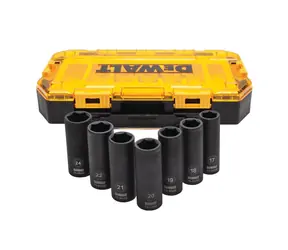 DeWalt DWMT74737 Sada 7ks prodloužených rázových hlavic 1/2" / 17-24mm