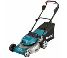 Makita DLM463Z / Aku Sekačka na trávu / 2x 18V / 3300 ot-min / až 800 m2 / záběr 46 cm / koš 60 l / Bez aku