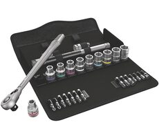 WERA 8100 SC 11 Ráčnová sada Zyklop Metal / přepínací páčka / upínací část 1/2" / palcová / 28 dílný