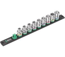 WERA Magnetická lišta na hlavice C 4 se sadou nástrčných hlavic Zyklop / připojovací rozměr 1/2" / 9 dílný