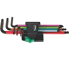 WERA 950/7 Hex-Plus Multicolour Magnet 1 sada zástrčných klíčů / metrická / BlackLaser / 7 dílný