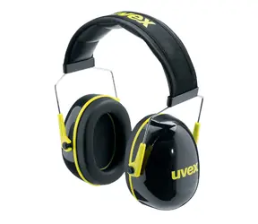 Uvex K2 2600002 černá-žlutá / Mušlové chrániče / náhlavní oblouk / SNR: 32 dB