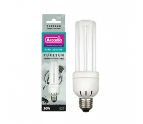 Arcadia PureSun Bird Lamp Compact 20W/15 cm / Kompaktní žárovka vhodná pro všechny druhy ptáků