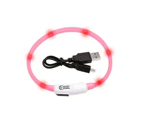 Karlie LED světelný obojek pro kočky růžová obvod 20-35cm