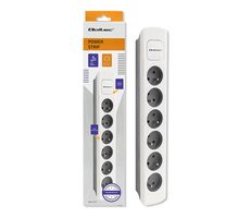 Qoltec 50277 Prodlužovací přívod 5 zásuvek 1.8 m šedá / vypínač