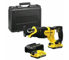 Stanley V20 SFMCS310D2K / Aku Mečová pila / 18V / 3.200 z-min / Zdvih 28 mm / 2x 2.0Ah