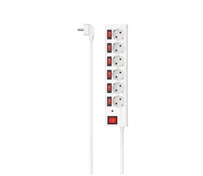 Hama prodlužovací přívod bílá / 6 zásuvek / přepěťová ochrana / individuální vypínače / 3680W