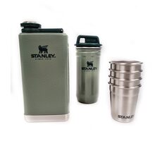 Stanley Adventure Dárkový set Hammertone Green / placatka/butylka 250ml + panáky 4ks