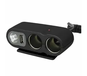 Carpoint Rozdvojka / USB / lampička / prodlužovací kabel do zásuvky zapalovače / 12V / 5A / délka 0.9m