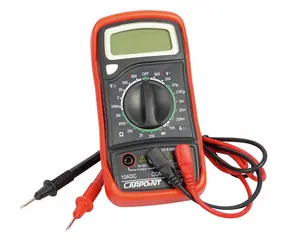 Carpoint Multimetr digitální v ochranném pouzdru - měření napětí / proudu / diod / odporu / AC/DC