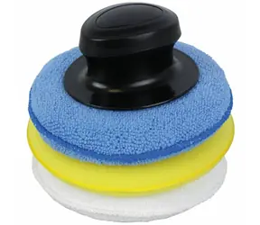 Carpoint lešticí sada 3 díly na leštění karosérie vozidla - podušky s držadlem / 3 typy s rozdílnou jemností