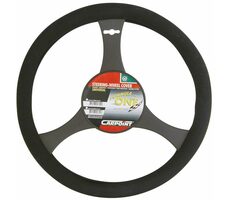Carpoint Potah volantu 38cm - textilní / černý