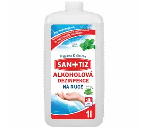 Sanitiz Alkoholová dezinfekce na ruce 1l - parfém máta / obsahuje Aloe Vera