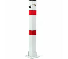 Aroso Parkovací sloupek sklopný zamykací 60cm - bílý s odrazkami