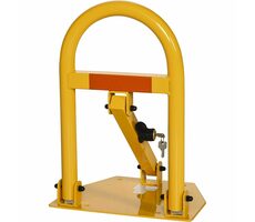 Aroso Parkovací zábrana sklopná / sloupek zamykací 50cm - žlutá s odrazkou