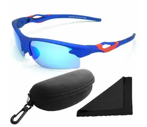 Polarized Brýle sluneční 174 - obroučky modré - skla modrá zrcadlová / polarizační skla / pouzdro