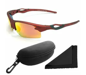 Polarized Brýle sluneční 174 - obroučky červené - skla červeno-zlatá zrcadlová / polarizační skla