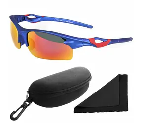 Polarized Brýle sluneční 174 - obroučky modré - skla červeno-zlatá zrcadlová / polarizační skla