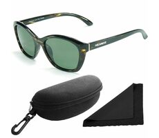 Polarized Brýle sluneční 206 - obroučky hnědá kamufláž - skla zelená / polarizační skla / pouzdro a utěrka 