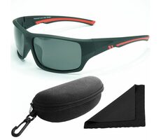 Polarized Brýle sluneční 247 - obroučky černé-červené / skla tmavá / polarizační skla / pouzdro a ut