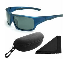 Polarized Brýle sluneční 247 - obroučky černé-modré / skla tmavá / polarizační skla / pouzdro a utěr