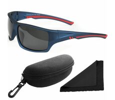 Polarized Brýle sluneční 247 - obroučky modré-červené / skla tmavá / polarizační skla / pouzdro a ut