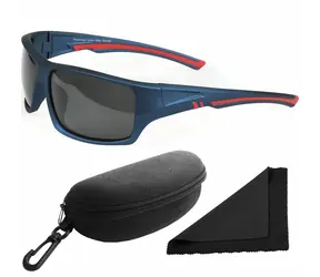 Polarized Brýle sluneční 247 - obroučky modré-červené / skla tmavá / polarizační skla / pouzdro a ut