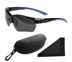 Polarized Brýle sluneční 251 - obroučky modré-černé / skla tmavá / polarizační skla / pouzdro a utěr