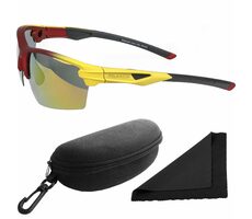 Polarized Brýle sluneční 255 - obroučky červené - skla červeno-zlatá zrcadlová / polarizační skla