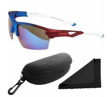 Polarized Brýle sluneční 255 - obroučky modré - skla modrá zrcadlová / polarizační skla / pouzdro