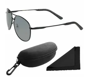 Polarized Brýle sluneční 8013 - obroučky černé / skla tmavá / polarizační skla / pouzdro a utěrka
