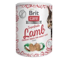 Brit Care Cat Snack Superfruits Lamb 100 g / Křupavý pamlsek s jehněčím a se "Superfruits"- s kokosem