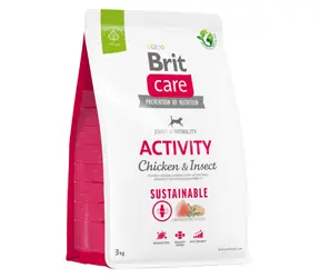 Brit Care Dog Sustainable Activity Chicken & Insect 3 kg / Kompletní krmivo pro psy / nároky na pohybový aparát