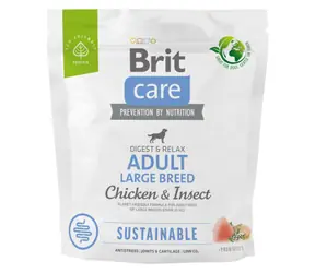Brit Care Dog Sustainable Adult Large Breed Chicken & Insect 1 kg / Kompletní krmivo pro psy / velká plemena (nad 25kg)