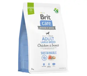 Brit Care Dog Sustainable Adult Large Breed Chicken & Insect 3 kg / Kompletní krmivo pro psy / velká plemena (nad 25kg)