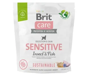 Brit Care Dog Sustainable Sensitive Insect & Fish 1 kg / Kompletní krmivo pro psy / pro citlivé psy a psy s intolerancí