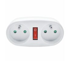 Solight rozbočka 2 x 10A bílá / vypínač