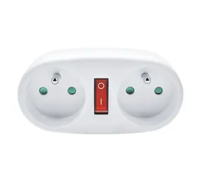 Solight rozbočka 2 x 10A bílá / vypínač