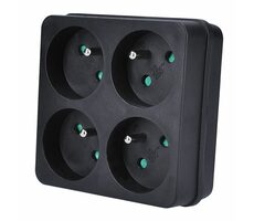 Solight rozbočka 4 x 10A černá