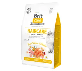 Brit Care Cat Grain-Free Haircare Healthy & Shiny Coat 400 g / Kompletní krmivo pro dospělé kočky s náročnou pěčí o srst