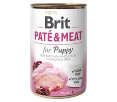Brit Paté & Meat Puppy 400 g / Konzerva pro psy / 70% kuře a krůta / Čisté masové paté s kousky vnitřností a masa