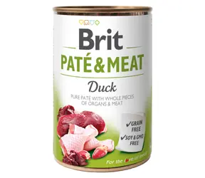 Brit Paté & Meat Duck 400 g / Konzerva pro psy / 70% kachna a kuře / Čisté masové paté s kousky vnitřností a masa