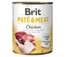 Brit Paté & Meat Chicken 800 g  / Konzerva pro psy / 70% kuře a hovězí / Čisté masové paté s kousky vnitřností a masa