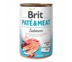 Brit Paté & Meat Salmon 400 g  / Konzerva pro psy / 70% losos a kuře / Čisté masové paté s kousky vnitřností a masa