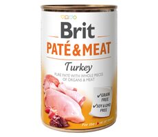 Brit Paté & Meat Turkey 400 g  / Konzerva pro psy / 70% krůta a kuře / Čisté masové paté s kousky vnitřností a masa